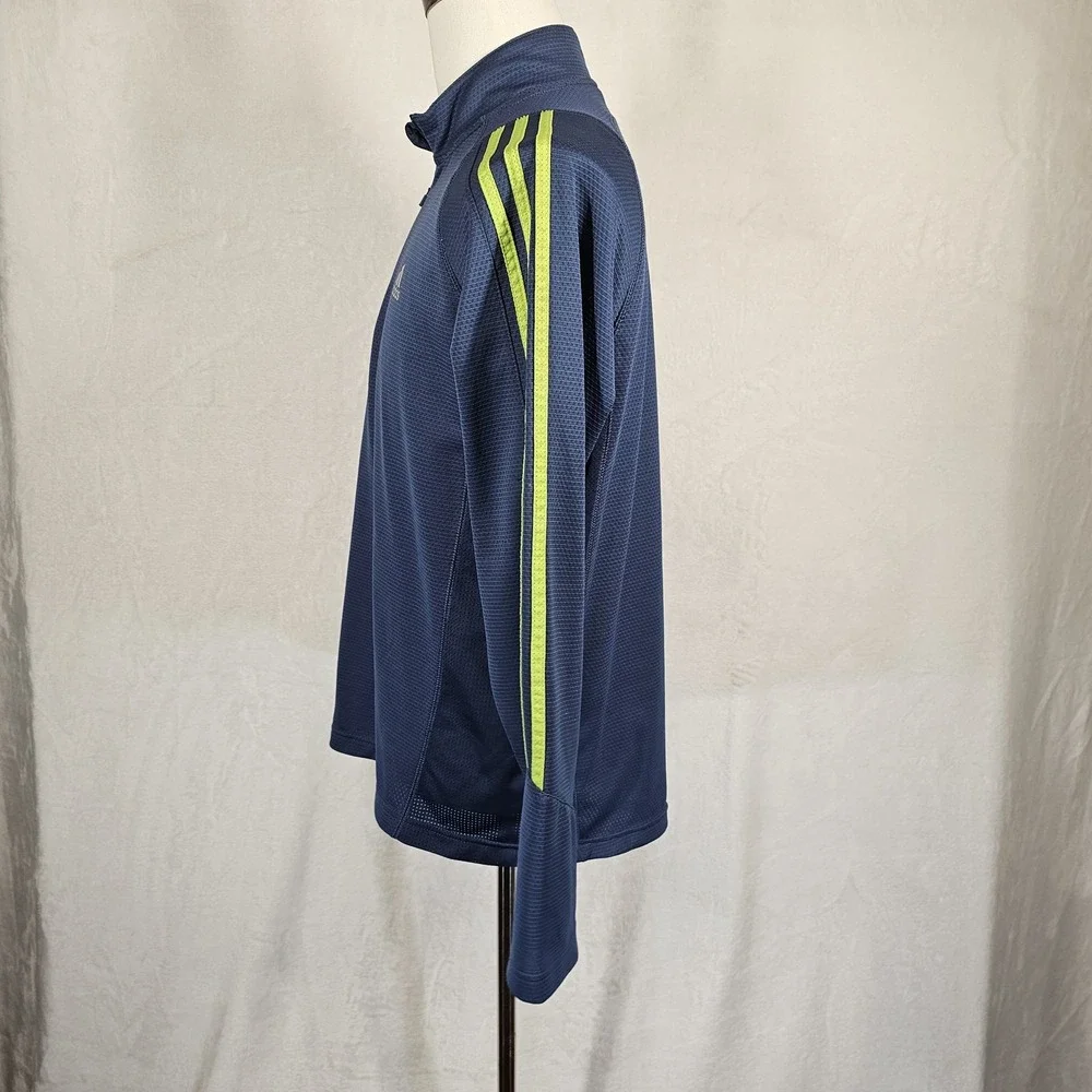 Adidas Formotion 1/4 Zip Pullover Shirt Mens Medium Striped Long Sleeve Athletic